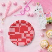 Rood-roze retro-kwadraten bord (Feest)