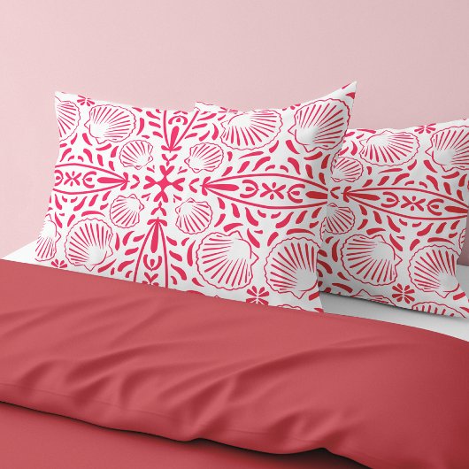 Rood Roze Sheashells Koraal Modern Bold Beach Hous Kussensloop