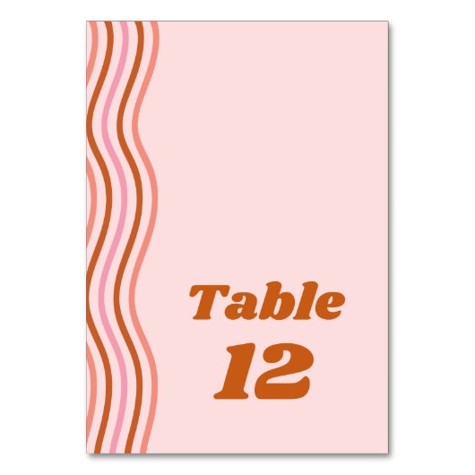 Rood Roze Sinaasappel Retro Groovy Disco Bruiloft Kaart (Voorkant)