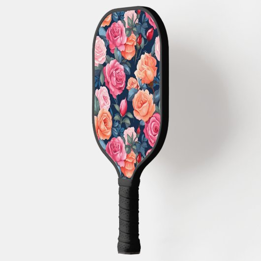 Rood Roze Sinaasappel Rozen Patroon Design Pickleball Paddle (Links)