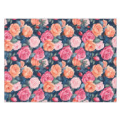 Rood Roze Sinaasappel Rozen Patroon Design Tafelkleed (Voorkant (Horizontaal))