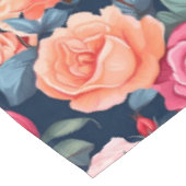 Rood Roze Sinaasappel Rozen Patroon Design Tafelkleed (Gekanteld)