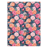 Rood Roze Sinaasappel Rozen Patroon Design Tafelkleed (Voorkant)