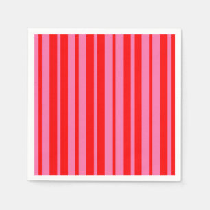 Rood Roze Stijlvolle Strepen Patroon Ontwerp Servet