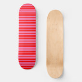 Rood Roze Stijlvolle Strepen Patroon Ontwerp Skateboard (Voorkant)