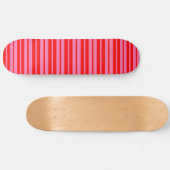 Rood Roze Stijlvolle Strepen Patroon Ontwerp Skateboard (Horizontaal)