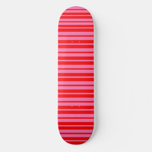 Rood Roze Stijlvolle Strepen Patroon Ontwerp Skateboard (Voorkant)