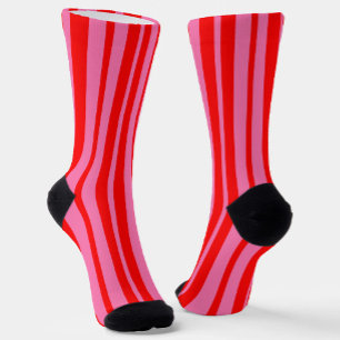Rood Roze Stijlvolle Strepen Patroon Ontwerp Sokken