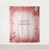 Rood Roze Vakantie Achtergrond Wandkleed (Voorkant)