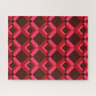 Rood, roze, vet, levendig, cool, trendy geometrisc legpuzzel