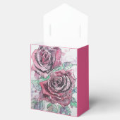 Rood roze Waterverf en inkt Party Cake Favor Box Bedankdoosjes (Geopend)