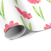 Rood, roze Waterverf ventilatorpatroon Cadeaupapier (Rol Hoek)