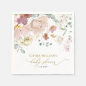 Rood & Roze Wildflower Baby shower Servetten (Voorkant)