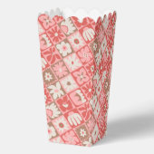 Rood Roze Wit  Retro Floral Groovy Bedankdoosjes (Achterkant)
