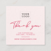 Rood & Roze Zakelijk Pakket Dank u Invoegen Vierkante Visitekaartje (Voorkant)