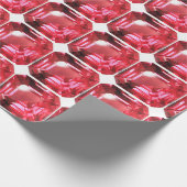 Rood rozeachtig patroon cadeaupapier (Hoek)