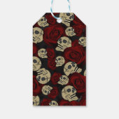 Rood rozen en korrels grijs, Floral gothic Cadeaulabel (Achterkant)