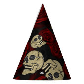 Rood rozen en korrels grijs, Floral gothic Feesthoedjes (Links)