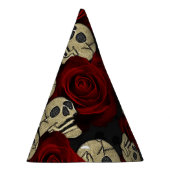 Rood rozen en korrels grijs, Floral gothic Feesthoedjes (Rechts)