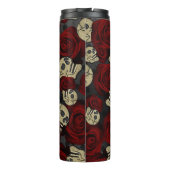 Rood rozen en korrels grijs, Floral gothic Thermosbeker (Achterkant)