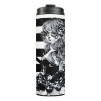 Rood rozen en korrels grijs, Floral gothic