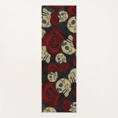 Rood rozen en korrels grijs, Floral gothic Yogamat (Voorkant)
