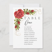 Rood rozen Minimale tabel Aantal zitplaatsen Kaart (Voorkant)