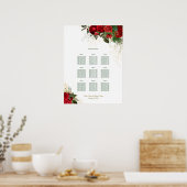 Rood rozen Verzamelzeeschema voor weddenschappen Poster (Keuken)