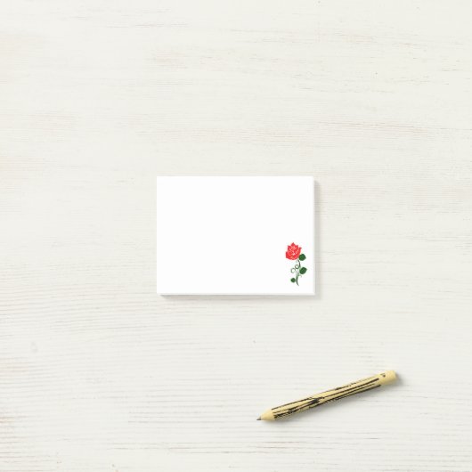 Rood rozenblad post-it® notes (Op bureau)