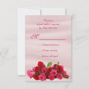 Rood rozenkruid van Romantic, Birthday RSVP Kaartje