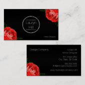  rood rozenontwerp Visitekaartje (Voorkant / Achterkant)