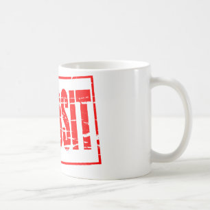Rood rubber stempel effect storting koffiemok