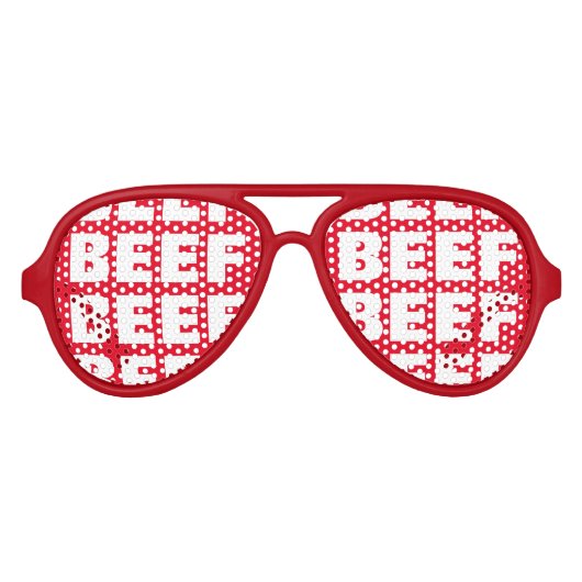 Rood rundvlees obsessiespiegels zonnebril (Voorkant)