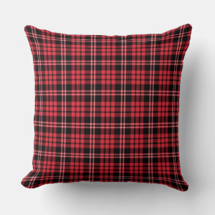 Rood rustiek ruitpatroon kussen