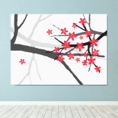 Rood Sakura verpakt Canvas (Insitu (Houten vloer))