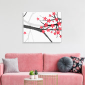 Rood Sakura verpakt Canvas Afdruk (Insitu (Woonkamer))