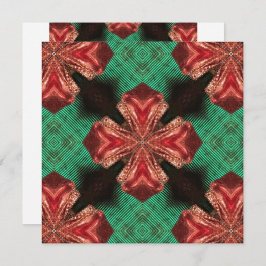 Rood Satijn Bow Groen Kruis Lint Ontwerp Bedankkaart (Voorkant / Achterkant)