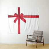 Rood Satijn Lint Boog Kerstfeest Wandkleed (In Situ (horizontaal))