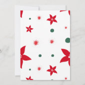 Rood Scandinavisch rendier bloemenkerstfeest Kaart (Achterkant)