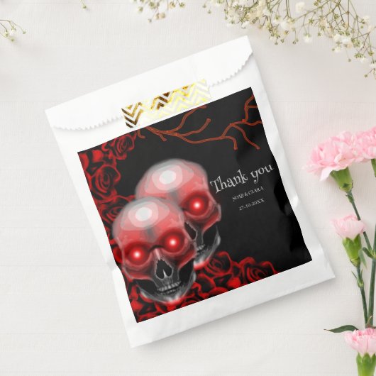 Rood Scary bloemendonker humeurig gothic schedel H Bedankzakje (Gezegeld)