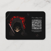 Rood Scary donker humeurig gothic schedel Hallowee Informatiekaartje (Voorkant)