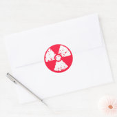 Rood Scharlaken Toxisch radioactief symbool Ronde Sticker (Envelop)