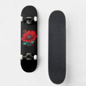 Rood Schattige Bloem Skateboard (Voorkant)