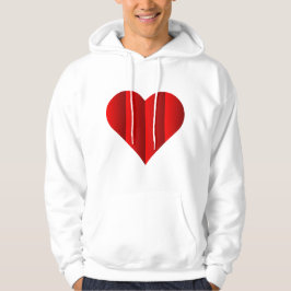 Rood Schattige Hart Logo Hoodie