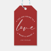 Rood Schattige Liefde Valentijnsdag Circle Cadeaulabel (Voorkant)