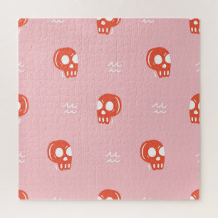 rood schedelhoofdpatroon legpuzzel