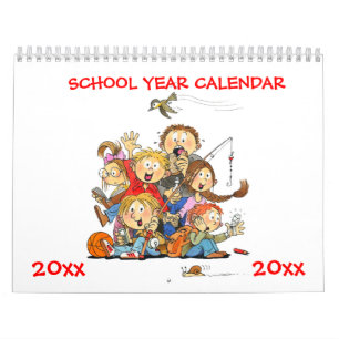 Rood schooljaar kalender voor kinderen