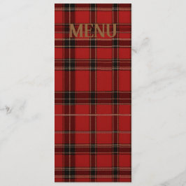 Rood Schots Tartan Bruiloft Menu