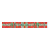 ROOD SCOTT TARTAN 3"Breed Grosgrain Lint (Voorkant)