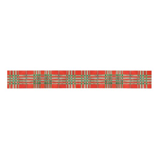 ROOD SCOTT TARTAN 3"Breed Grosgrain Lint (Voorkant)